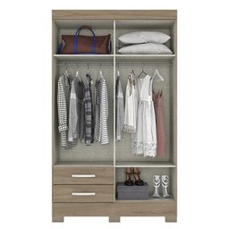 Guarda Roupa Solteiro Fabuloso com 4 Portas e 2 Gavetas Rústico - Móveis Briz - 3