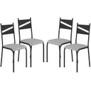 Ver imagem 2 de Conjunto 4 Cadeiras para Cozinha e Sala de Jantar Preto/Cinza
