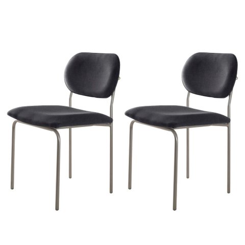 Conjunto com 2 Cadeiras Metal Marchezine Moderna Mobilia