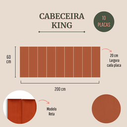 Cabeceira King Modulada Reta Cama Box Veludo Terracota - 2