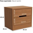 Ver imagem 4 de Mesa de Cabeceira 2 Gavetas 54 Cm S822 Canela Kappesberg