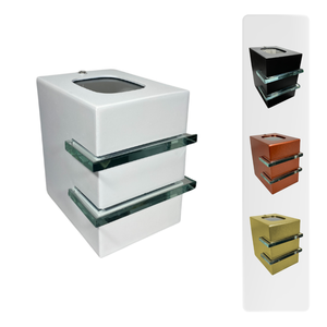 Luminária Arandela 2 Aletas 2 Foco Parede Externa c/ Lampada:Branco