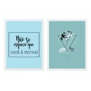 Ver imagem 2 de Kit 2 Quadros Você É Incrível 24x18cm - com vidro:Madeira preta