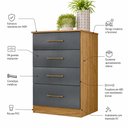 Ver imagem 2 de Comoda 4 Gavetas Paris MDF Moderno para Quarto Organizador Multiuso