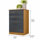 Ver imagem 3 de Comoda 4 Gavetas Paris MDF Moderno para Quarto Organizador Multiuso