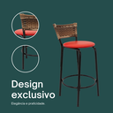 Ver imagem 4 de Kit 3 Bancos para Bancada Cozinha Gourmet Junco Cappuccino Balcão Ilha Banqueta 60cm Itagold