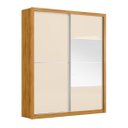 Ver imagem 2 de Guarda Roupa Casal com Espelho 100% MDF 2 Portas de Correr 4 Gavetas London Prime Yescasa Cinamomo/Off White