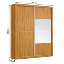 Ver imagem 3 de Guarda Roupa Casal com Espelho 100% MDF 2 Portas de Correr 4 Gavetas London Prime Yescasa Cinamomo/Off White