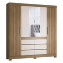 Ver imagem 3 de Cômoda Flora e Guarda Roupa Casal Cádis Amêndola Off White - Demóbile