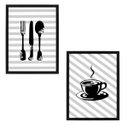 Ver imagem 1 de Kit 2 Quadros Decorativos Cozinha/café Listrado 34x23cm