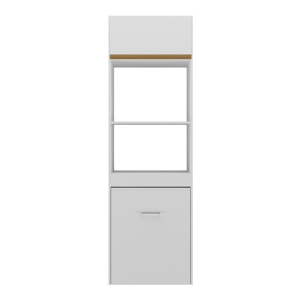 Paneleiro com Mesa Dobrável 1 Porta para Forno e Microondas Veneza Multimóveis V3709 Branco/Dourado - 6