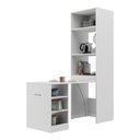 Ver imagem 5 de Paneleiro com Mesa Dobrável 1 Porta para Forno e Microondas Veneza Multimóveis V3709 Branco/Dourado