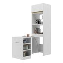 Ver imagem 3 de Paneleiro com Mesa Dobrável 1 Porta para Forno e Microondas Veneza Multimóveis V3709 Branco/Dourado