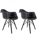 Ver imagem 1 de Kit 2 Cadeiras Polipropileno Dsw Eames Arm Preto