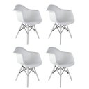 Ver imagem 1 de Kit 4 Cadeiras Polipropileno Eames Arm Dsw Branco