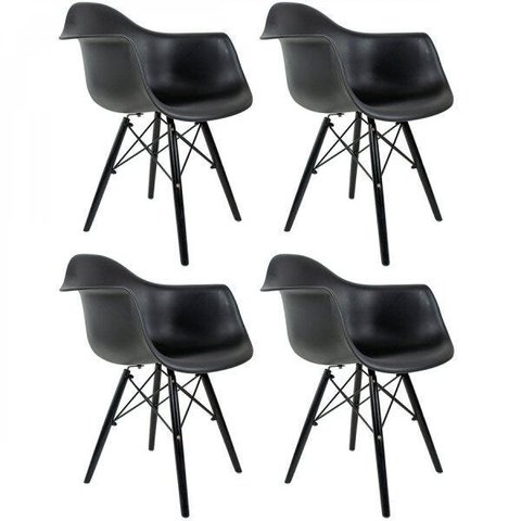 Kit 4 Cadeiras Polipropileno Eames Arm DSW 