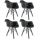Ver imagem 1 de Kit 4 Cadeiras Polipropileno Eames Arm Dsw Preto