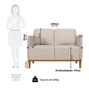 Ver imagem 3 de Sofá Living 2 Lugares com Pés em Madeira Maciça 129cm Estelí Yescasa