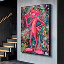 Ver imagem 3 de Quadro Pantera Cor de Rosa:90x60 cm/DOURADA