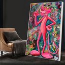 Ver imagem 7 de Quadro Pantera Cor de Rosa:90x60 cm/DOURADA