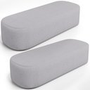 Ver imagem 1 de Kit 02 Puffs Decorativos Orgânicos para Living Quarto 160cm Doha W01 Linho Cinza - Lyam Decor