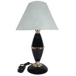 Abajur Clássico Style Quarto Sala Luminária Decoração – Preto Cúpula Branca - 1