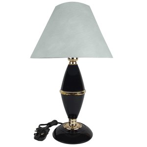 Abajur Clássico Style Quarto Sala Luminária Decoração – Preto Cúpula Branca