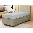Ver imagem 1 de Base Cama Box Baú Solteiro Veludo Skybox Bege