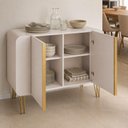 Ver imagem 5 de Aparador Buffet Benetto Moderno 3 Portas em MDF 110cm Off White para Sala