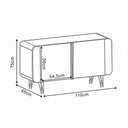 Ver imagem 2 de Aparador Buffet Benetto Moderno 3 Portas em MDF 110cm Off White para Sala