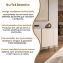 Ver imagem 6 de Aparador Buffet Benetto Moderno 3 Portas em MDF 110cm Off White para Sala