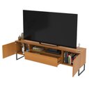 Ver imagem 3 de Rack para Tv até 75 Polegadas 2 Portas 1 Gaveta Lume 200 Cm com Led e Pés Estilo Industrial - Cedro