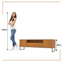 Ver imagem 5 de Rack para Tv até 75 Polegadas 2 Portas 1 Gaveta Lume 200 Cm com Led e Pés Estilo Industrial - Cedro