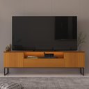 Ver imagem 1 de Rack para Tv até 75 Polegadas 2 Portas 1 Gaveta Lume 200 Cm com Led e Pés Estilo Industrial - Cedro