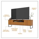 Ver mais imagens de Rack para Tv até 75 Polegadas 2 Portas 1 Gaveta Lume 200 Cm com Led e Pés Estilo Industrial - Cedro