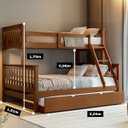 Ver imagem 2 de Treliche Casal Solteiro Madeira Maciça C/ Cama Aux Solteiro