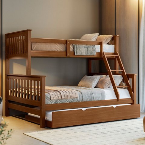 Treliche Casal Solteiro Madeira Maciça C/ Cama Aux Solteiro