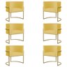 Kit 6 Poltronas Decorativa Sala de Estar Luana Base Gold Suede Amarelo - Montanaris Decor Md Montana - 1