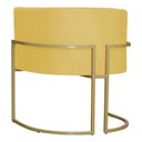 Ver imagem 3 de Kit 6 Poltronas Decorativa Sala de Estar Luana Base Gold Suede Amarelo - Montanaris Decor Md Montana