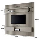 Ver imagem 3 de Painel Ripado para Tv com Prateleira e Nicho 240cm 100% Mdf Cor:grigio com Preto