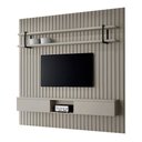Ver imagem 2 de Painel Ripado para Tv com Prateleira e Nicho 240cm 100% Mdf Cor:grigio com Preto