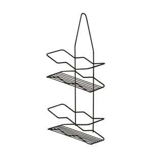 Porta Shampoo e Sabonete Duplo Suporte de Registro sem Furo Preto