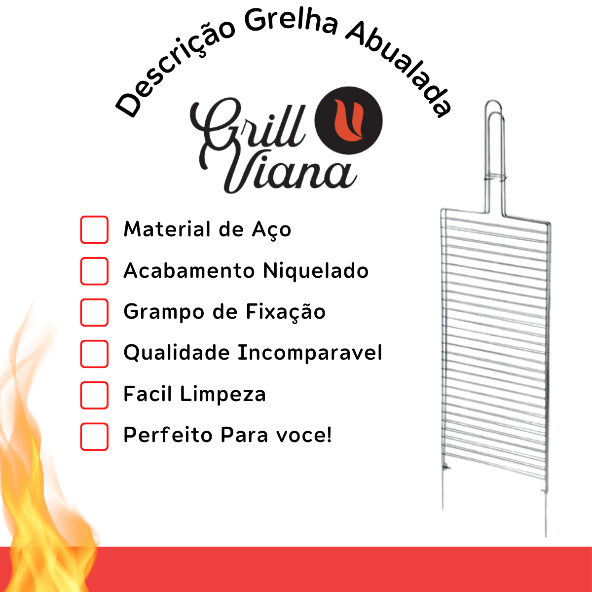 Grelha Dupla Churrasco 64x20cm Frango Peixes Carnes - 2