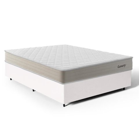 Cama Box Casal com Colchão de Molas Ensacadas Luxury 138x188x59cm
