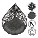 Ver imagem 4 de Balanço Suspenso Ninho Gota com Mola e Mosquetão Almofada Impermeável Gourmet Área Externa:a3