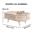 Ver imagem 3 de Mesa de Centro Sala de Estar Madeira Varanda Decorativa Pés Palito:calacata