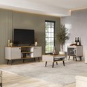 Ver imagem 6 de Conjunto Sala de Estar Tóquio 3 Peças com Rack para TV Mesa de Centro e Apoio C00D135012 Arenas/