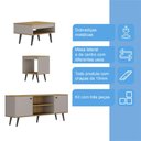 Ver imagem 5 de Conjunto Sala de Estar Tóquio 3 Peças com Rack para TV Mesa de Centro e Apoio C00D135012 Arenas/