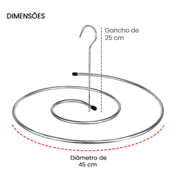 Varal Espiral para Lençóis Cobertores Cortinas de Aço Inox - 9