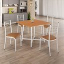 Ver imagem 2 de Conjunto Sala de Jantar Ella 90x90cm 4 Cadeiras Branca-jambo